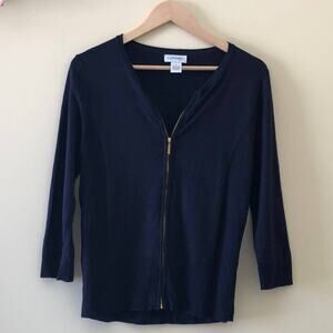 CARMEN Sweater Blue Full-Zip Size L